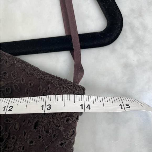 Banana Republic Strapless Chocolate Brown Eyelet Cotton Dress, size 2 - Picture 10 of 11